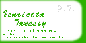 henrietta tamassy business card