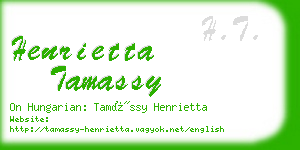 henrietta tamassy business card